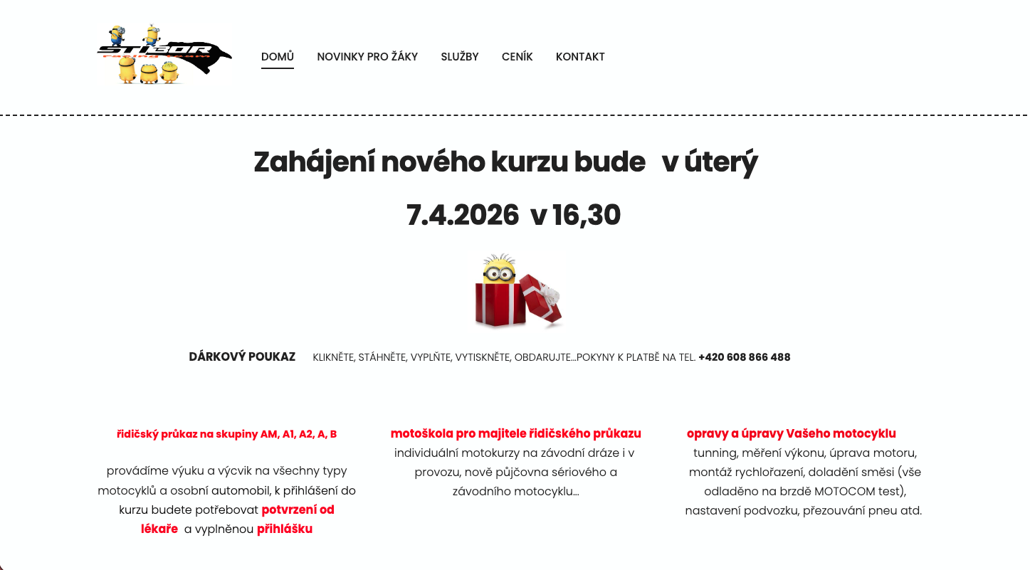 Původní statický vzhled Stibor.cz